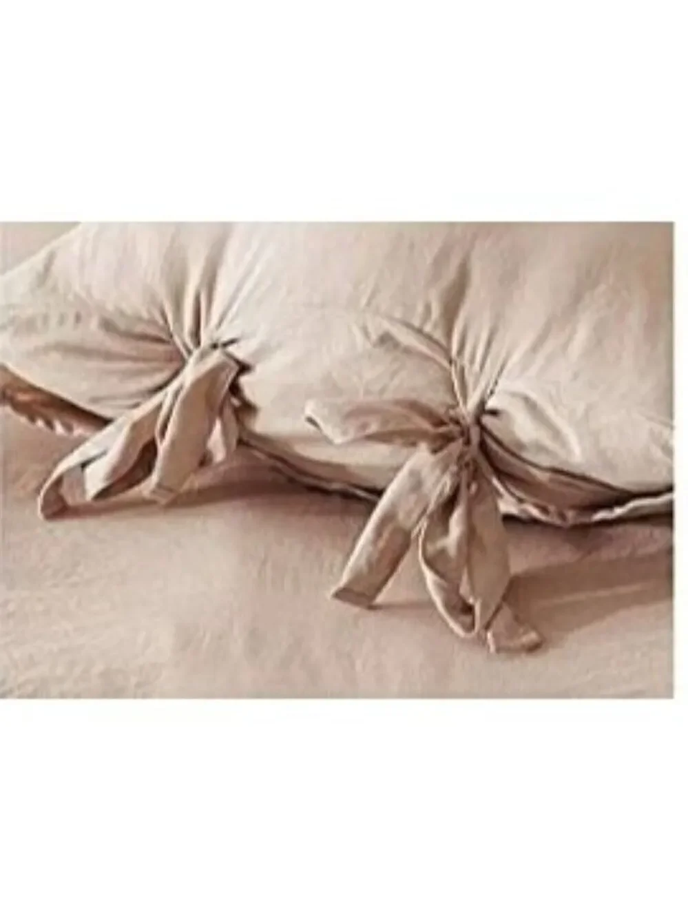 KHAKI Duvet Cover Queen Size NWT Soft Comforter Cover with Boho Bowknot Bow Tie